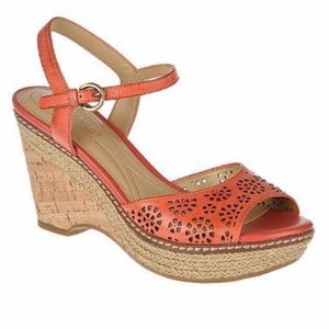 Naturalizer "Lailah" Coral Cork Wedge Sandal Sz 8